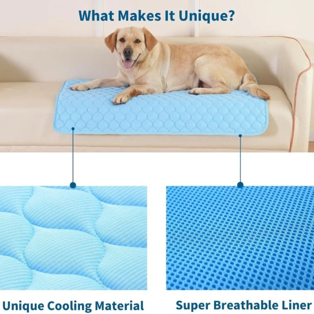 MARUNDA Dog Cooling Mat Blue Breathable Washable Cooling Pad 28 x 20 NEW